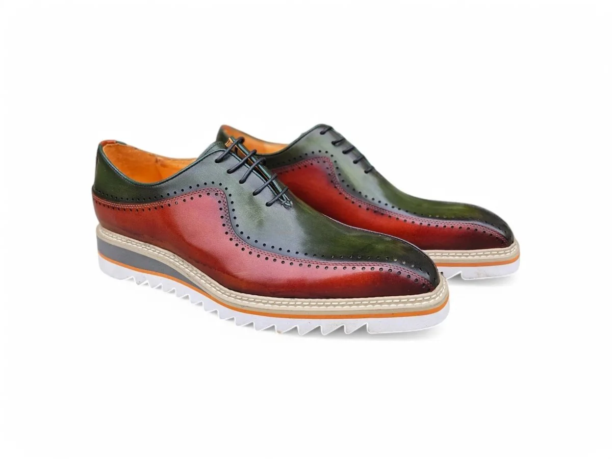 Carrucci Shoes Two Tone Hand Burnished Brogue Oxford Calfskin KS550-05T - Image 11