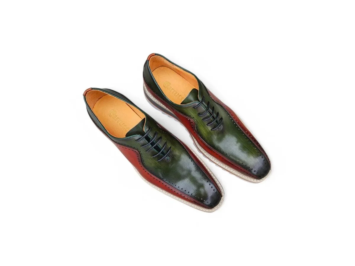 Carrucci Shoes Two Tone Hand Burnished Brogue Oxford Calfskin KS550-05T - Image 12
