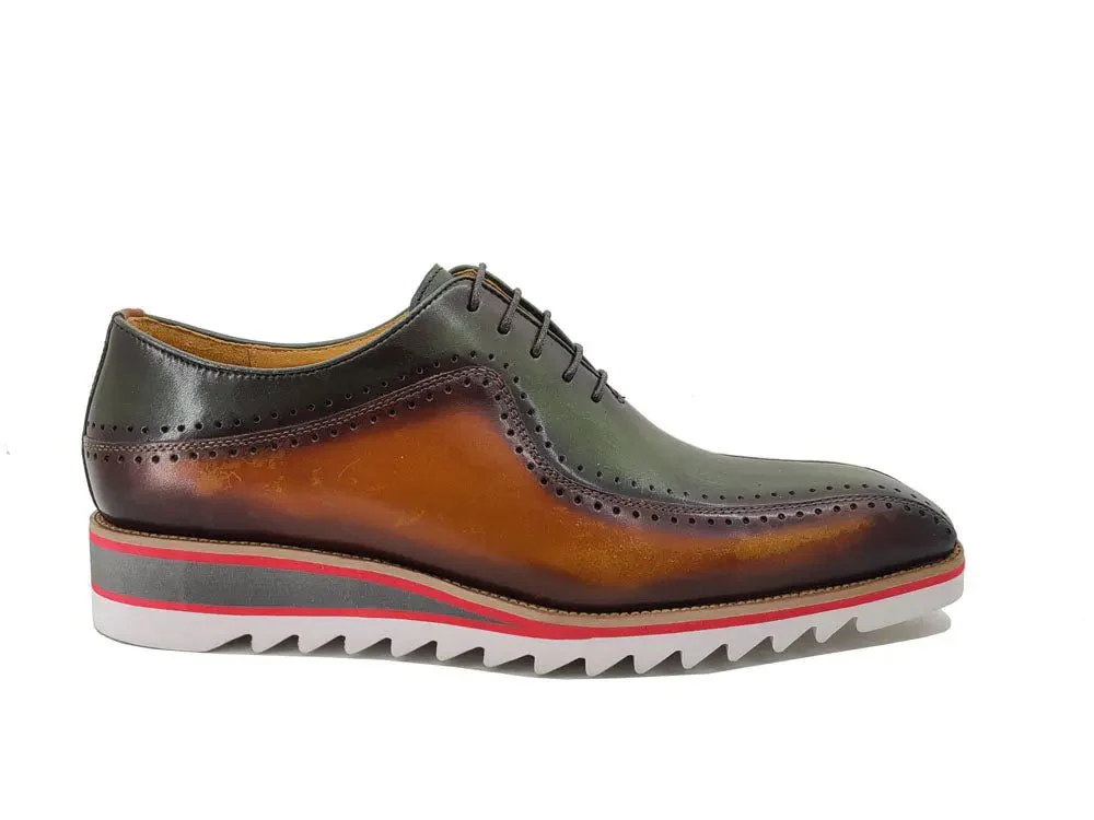 Carrucci Shoes Two Tone Hand Burnished Brogue Oxford Calfskin KS550-05T - Image 14