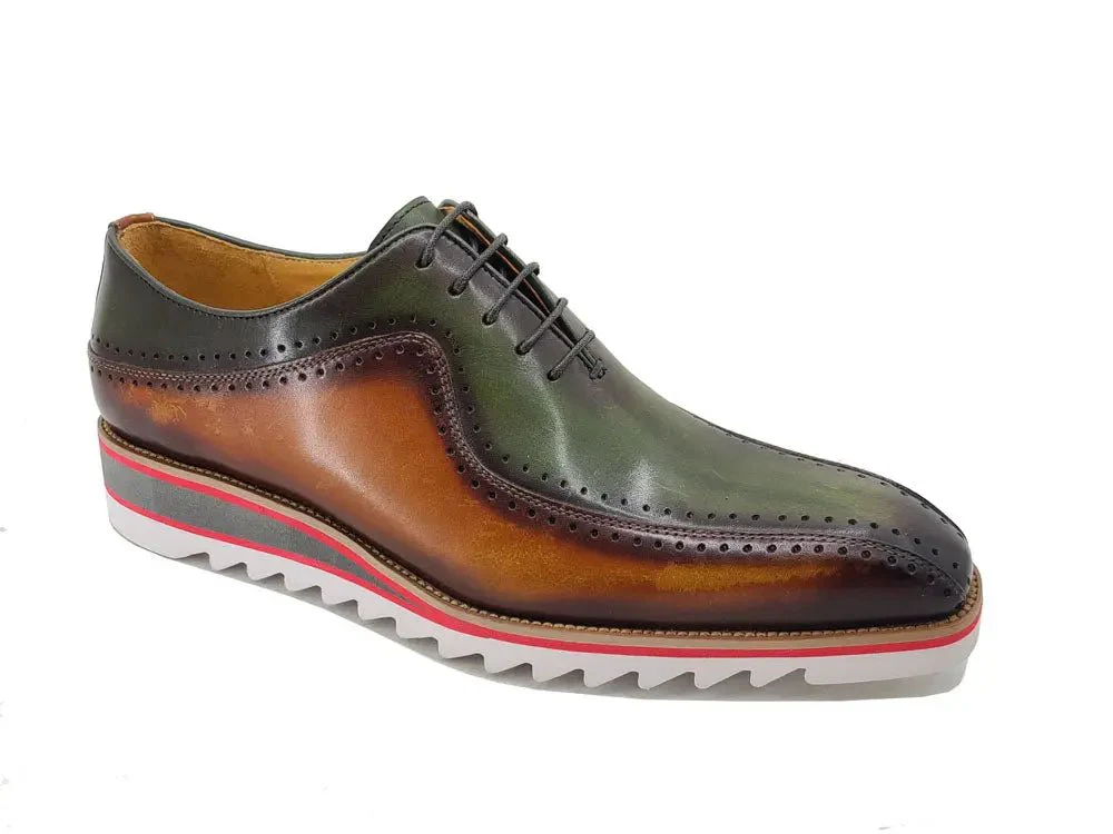 Carrucci Shoes Two Tone Hand Burnished Brogue Oxford Calfskin KS550-05T - Image 16