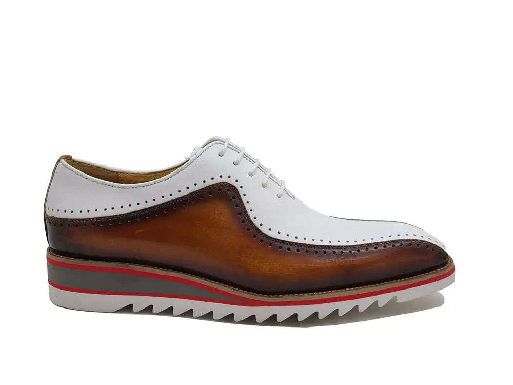 Carrucci Shoes Two Tone Hand Burnished Brogue Oxford Calfskin KS550-05T - Image 18