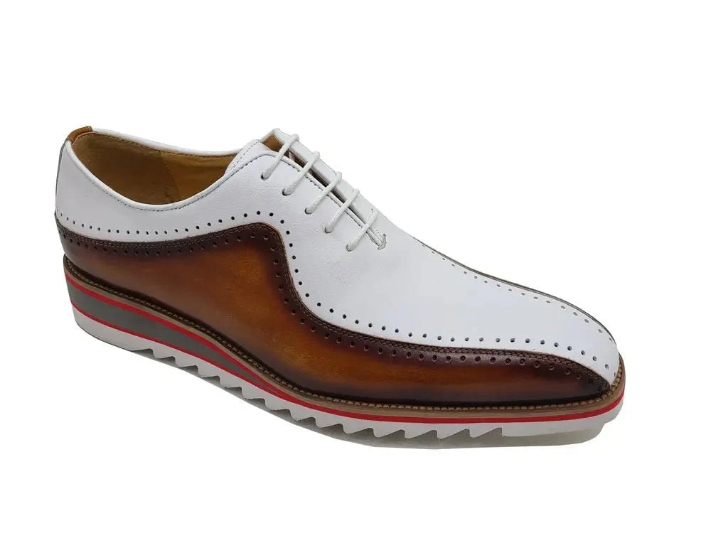 Carrucci Shoes Two Tone Hand Burnished Brogue Oxford Calfskin KS550-05T - Image 19