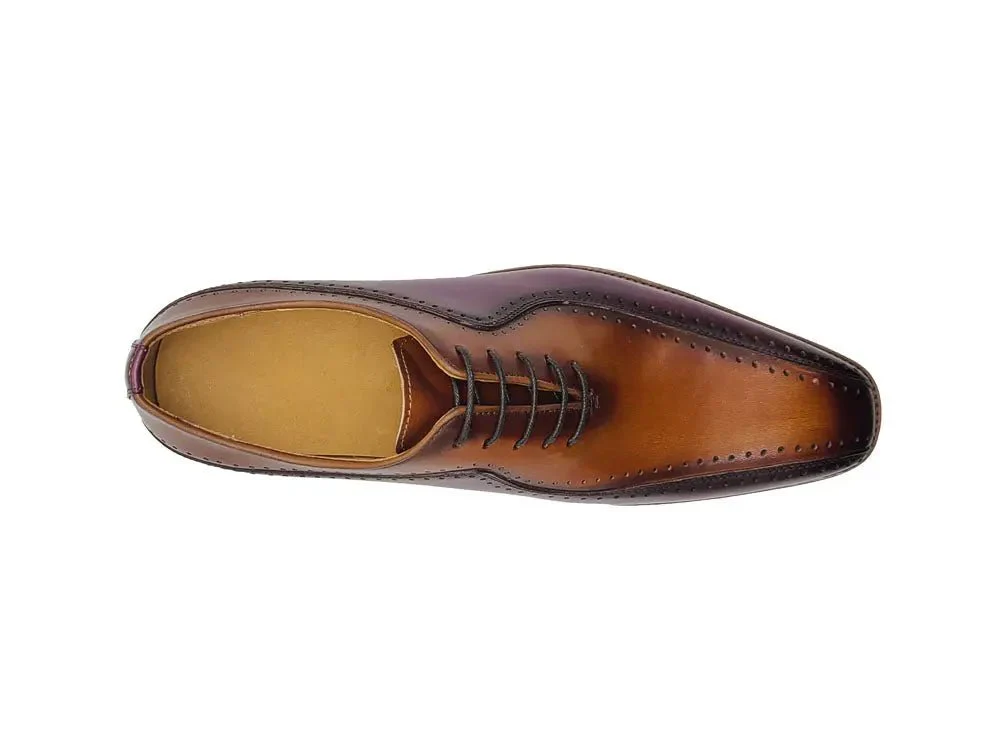 Carrucci Shoes Two Tone Hand Burnished Brogue Oxford Calfskin KS550-05T - Image 2