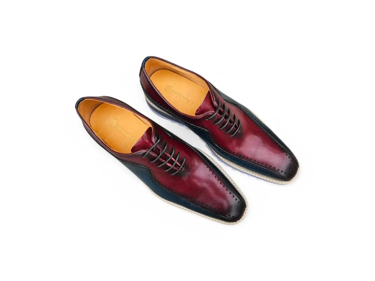 Carrucci Shoes Two Tone Hand Burnished Brogue Oxford Calfskin KS550-05T - Image 22