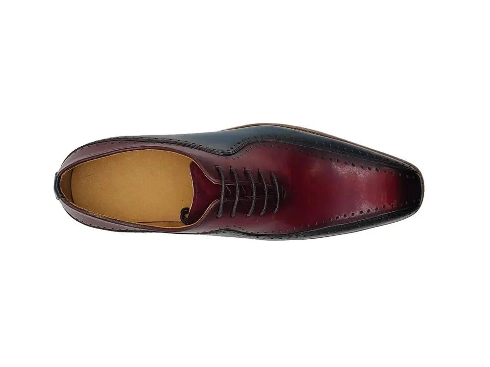 Carrucci Shoes Two Tone Hand Burnished Brogue Oxford Calfskin KS550-05T - Image 24