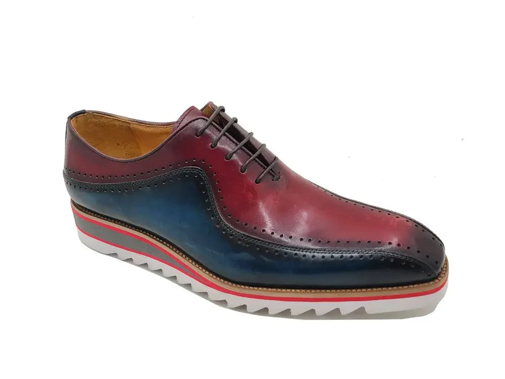 Carrucci Shoes Two Tone Hand Burnished Brogue Oxford Calfskin KS550-05T - Image 25