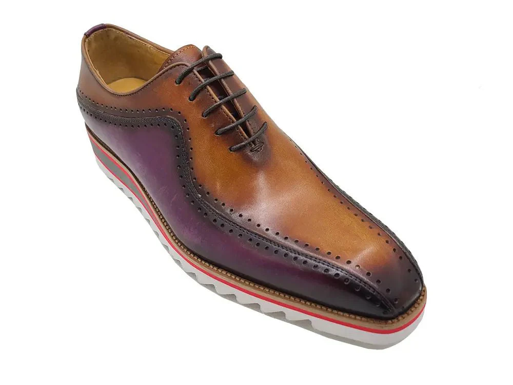 Carrucci Shoes Two Tone Hand Burnished Brogue Oxford Calfskin KS550-05T - Image 3