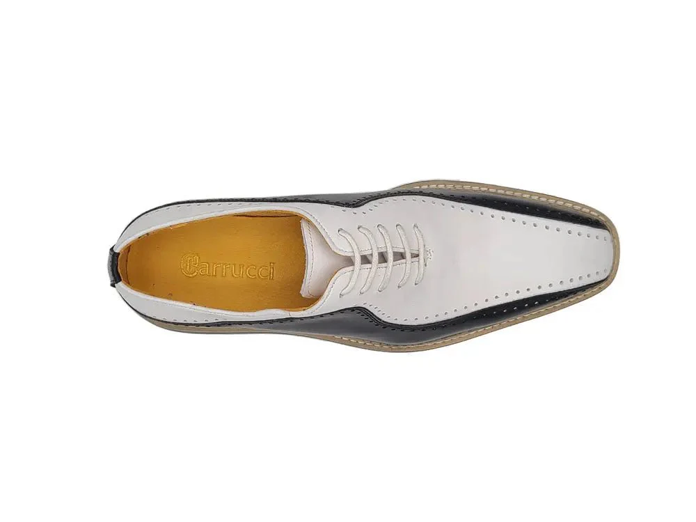 Carrucci Shoes Two Tone Hand Burnished Brogue Oxford Calfskin KS550-05T - Image 9