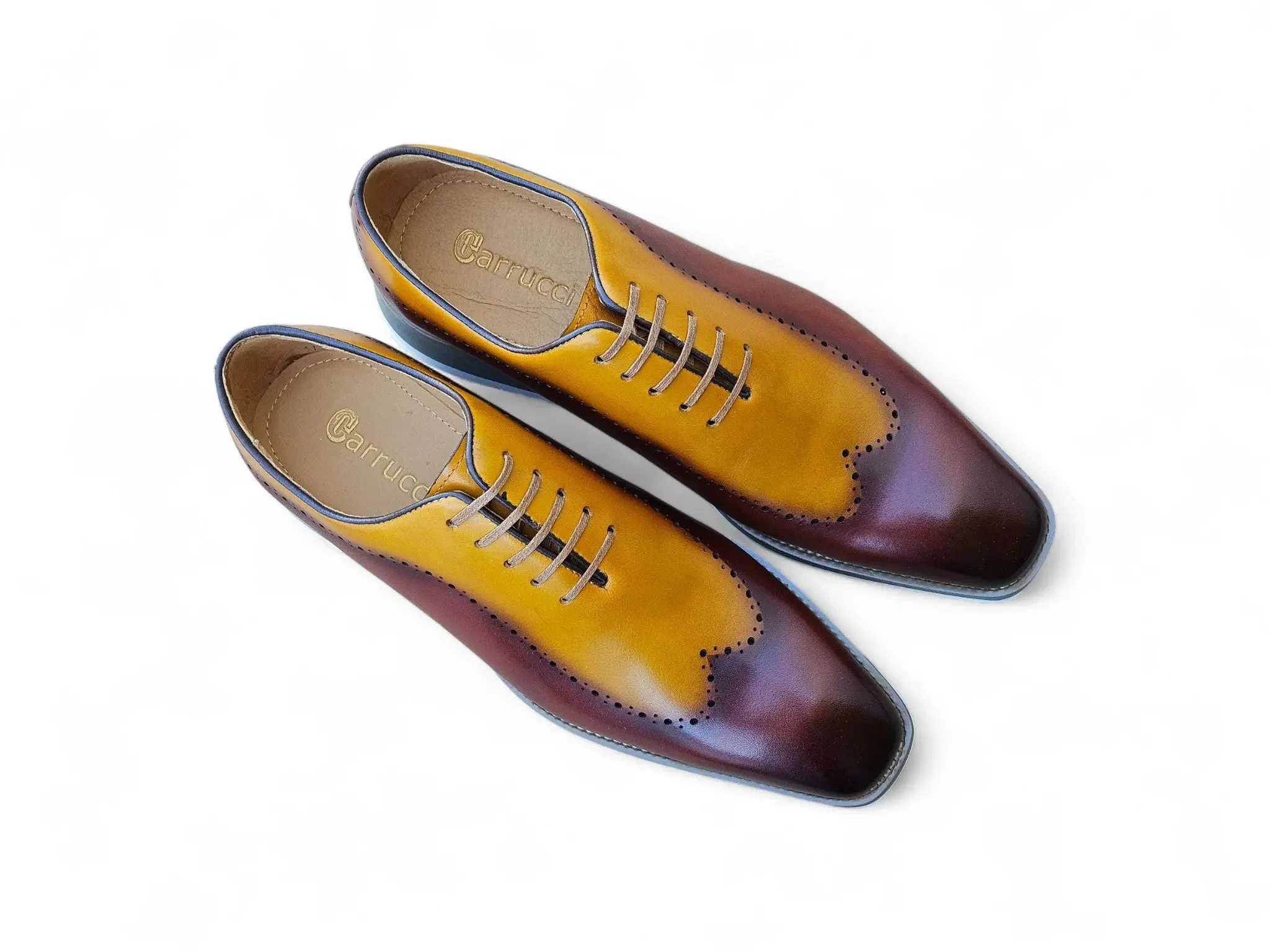 Carrucci Shoes Two Tone Oxford Men's Calfskin Leather KS515-33T - Image 10