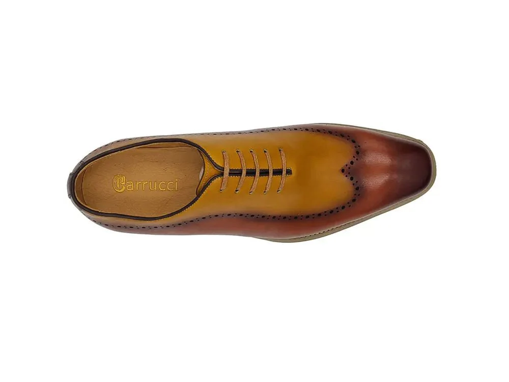 Carrucci Shoes Two Tone Oxford Men's Calfskin Leather KS515-33T - Image 11