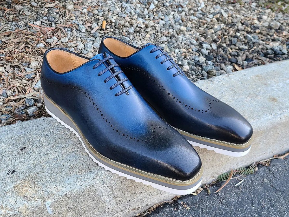 Carrucci Shoes Two Tone Oxford Men's Calfskin Leather KS515-33T - Image 13