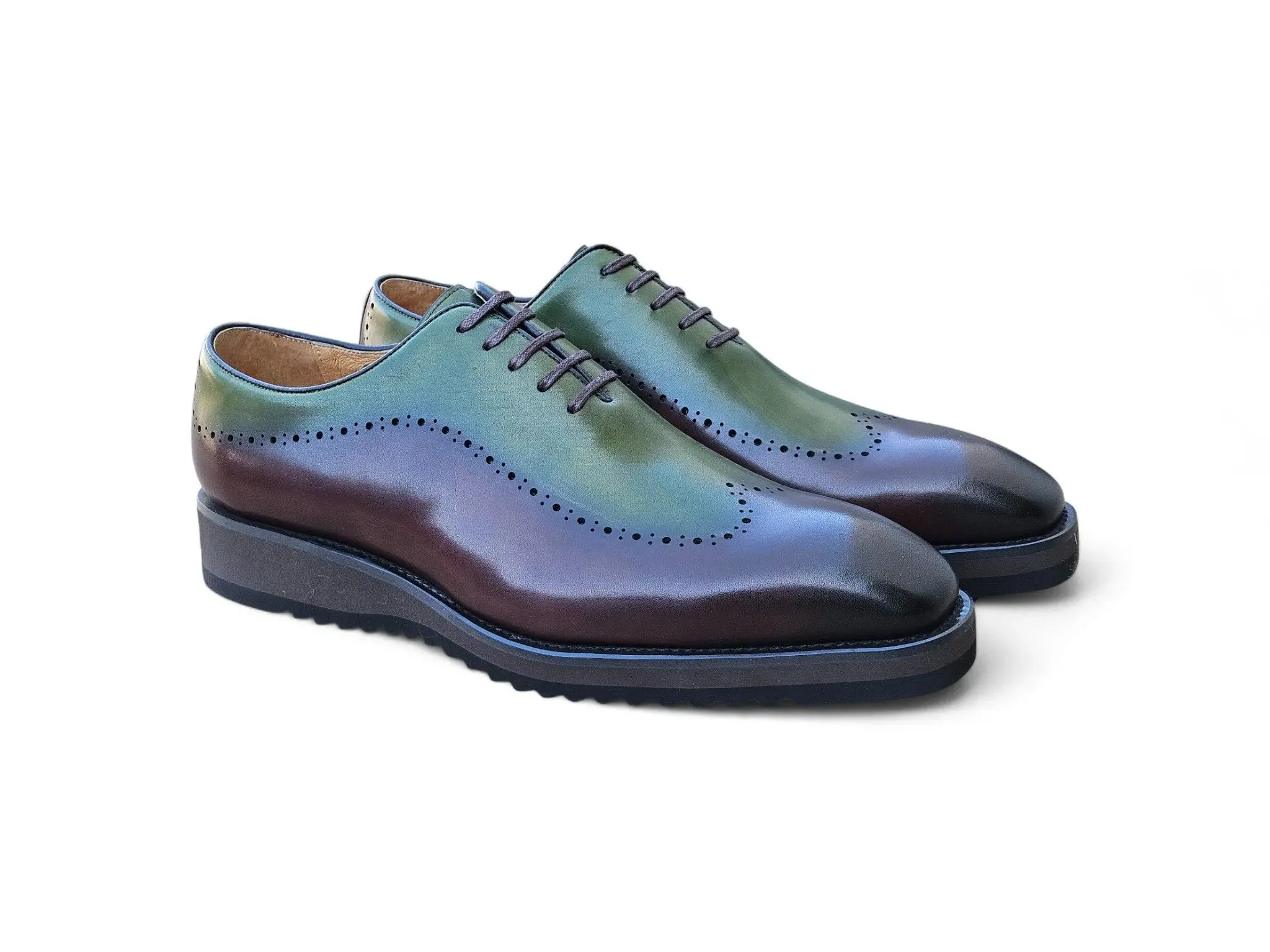 Carrucci Shoes Two Tone Oxford Men's Calfskin Leather KS515-33T - Image 17
