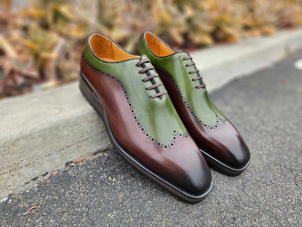 Carrucci Shoes Two Tone Oxford Men's Calfskin Leather KS515-33T - Image 18