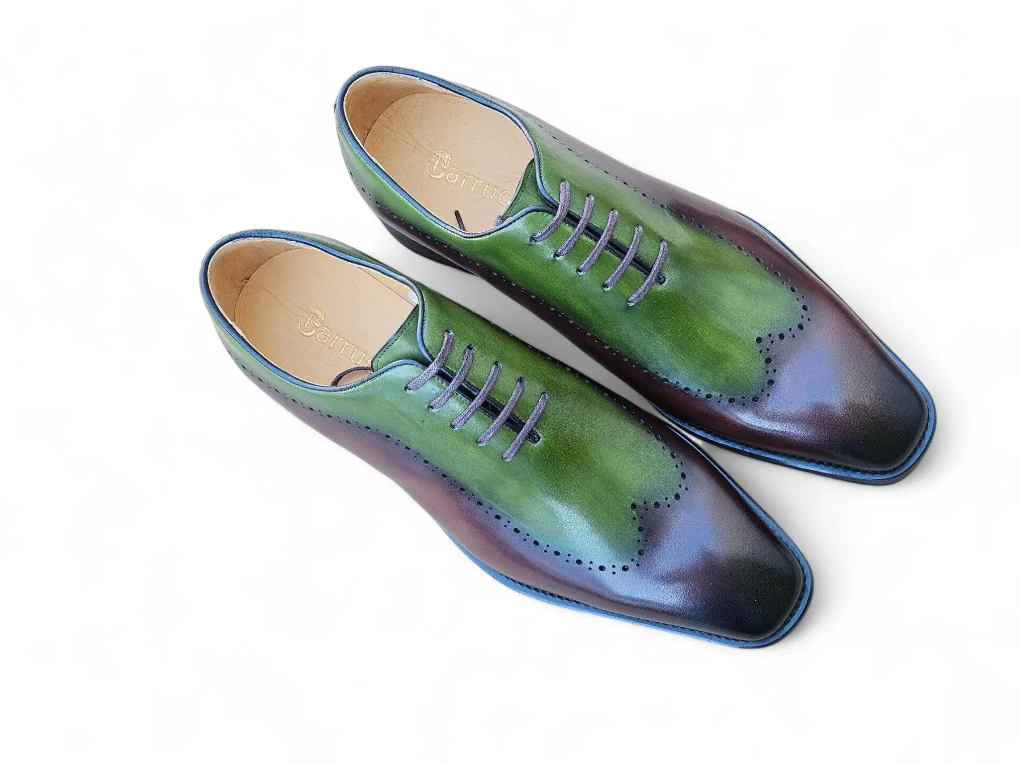 Carrucci Shoes Two Tone Oxford Men's Calfskin Leather KS515-33T - Image 19