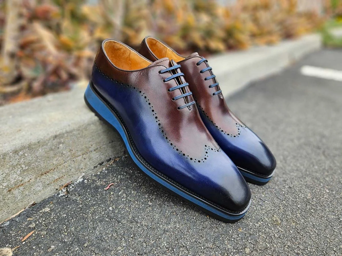 Carrucci Shoes Two Tone Oxford Men's Calfskin Leather KS515-33T - Image 20