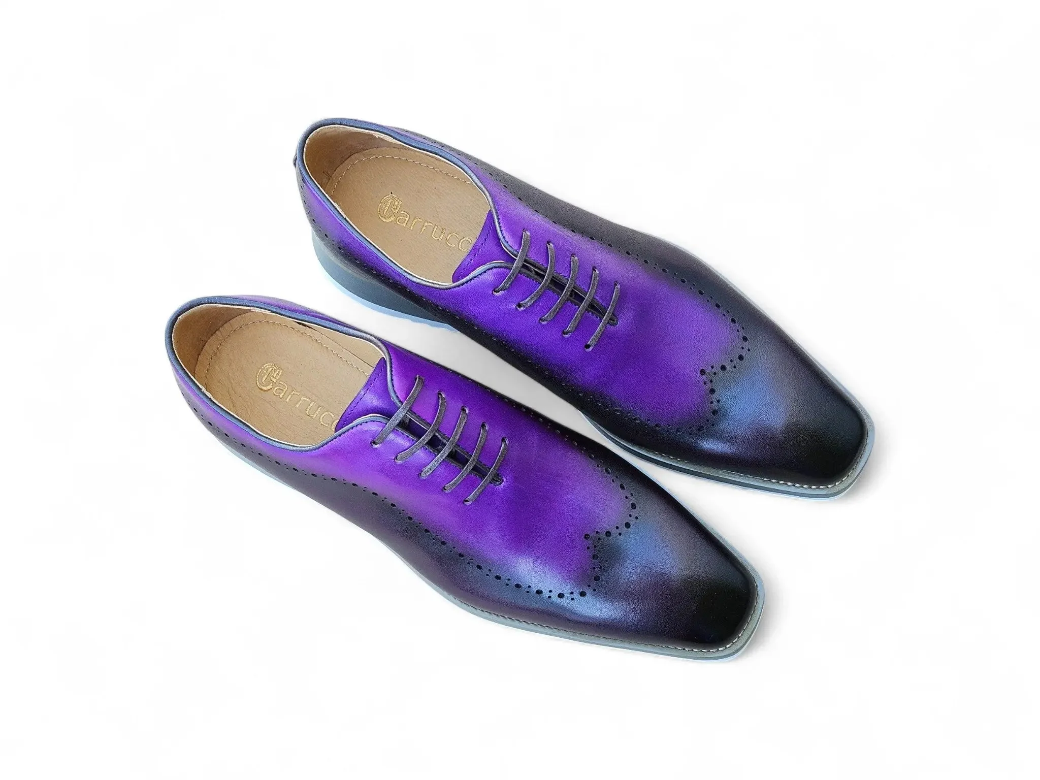 Carrucci Shoes Two Tone Oxford Men's Calfskin Leather KS515-33T - Image 3