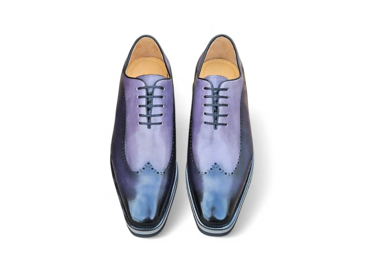 Carrucci Shoes Two Tone Oxford Men's Calfskin Leather KS515-33T - Image 6