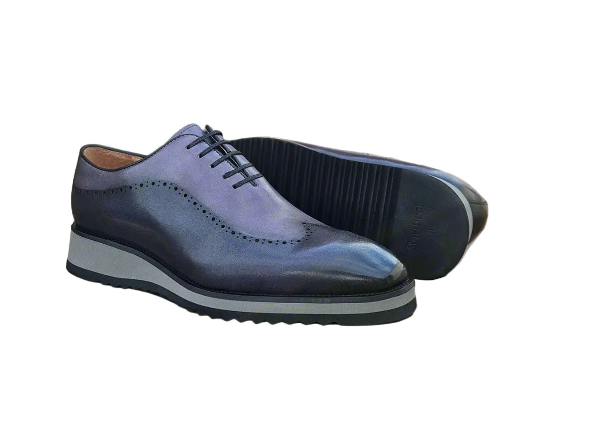 Carrucci Shoes Two Tone Oxford Men's Calfskin Leather KS515-33T - Image 7