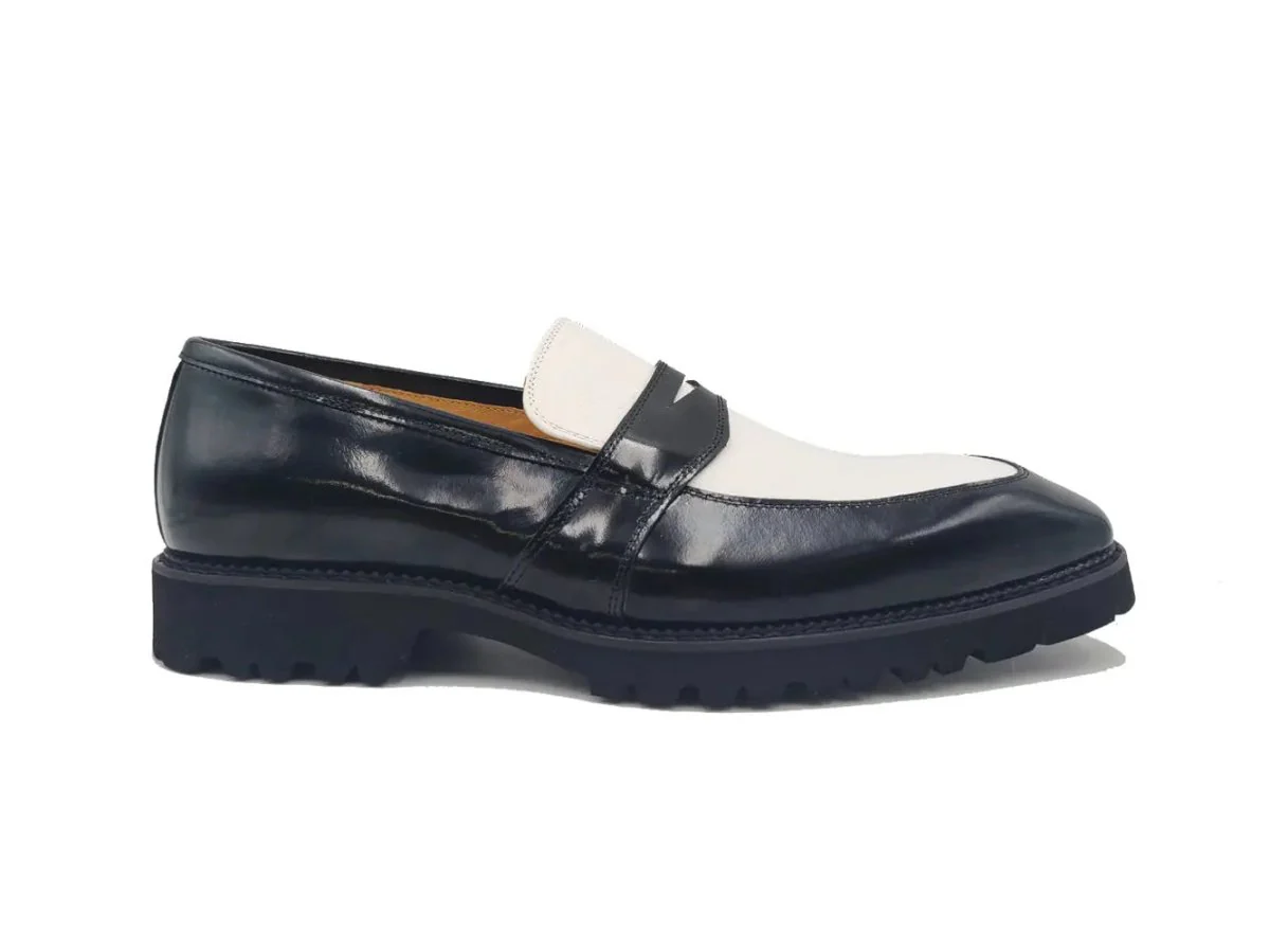 Carrucci Shoes Two Tone Patent Leather Penny Loafer Leather KS480-102PT - Image 15