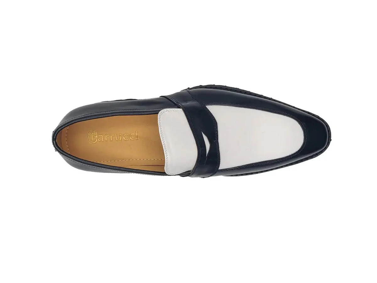 Carrucci Shoes Two Tone Patent Leather Penny Loafer Leather KS480-102PT - Image 16