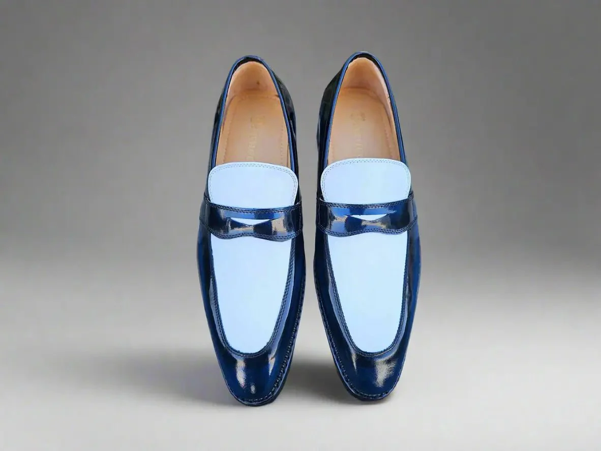 Carrucci Shoes Two Tone Patent Leather Penny Loafer Leather KS480-102PT - Image 18