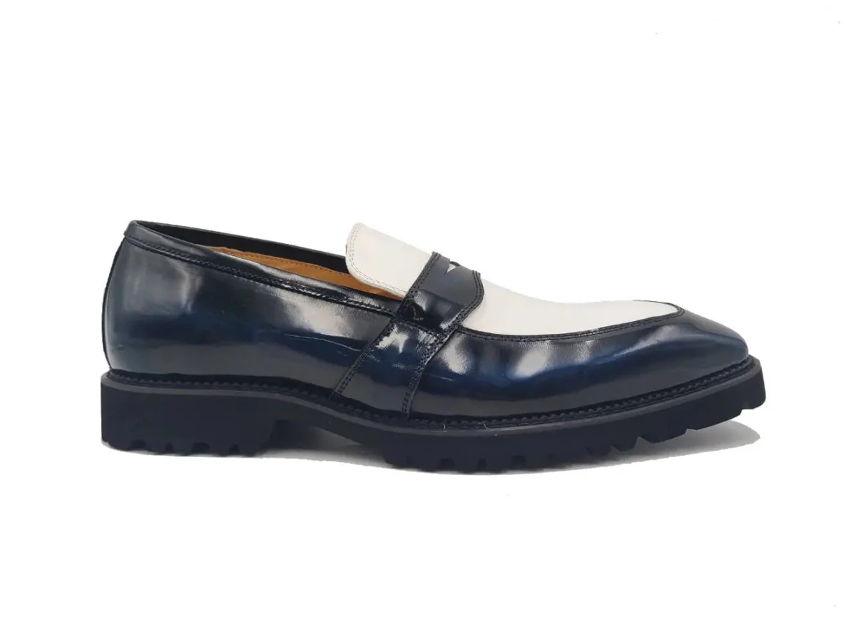 Carrucci Shoes Two Tone Patent Leather Penny Loafer Leather KS480-102PT - Image 19