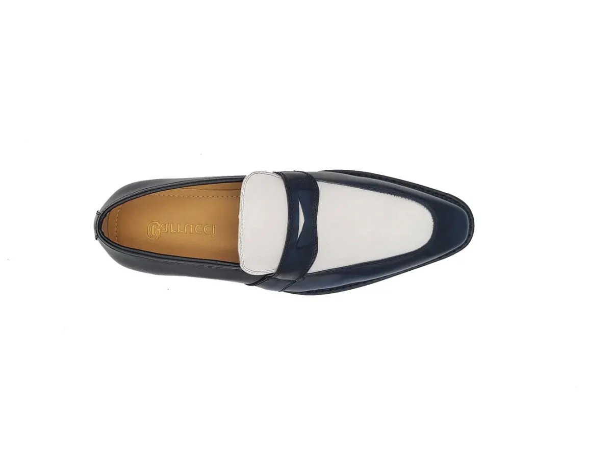 Carrucci Shoes Two Tone Patent Leather Penny Loafer Leather KS480-102PT - Image 20