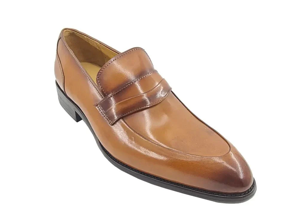 Carrucci Shoes Unknown Brand Modern Classic Penny Loafer Calfskin KS479-11 - Image 6