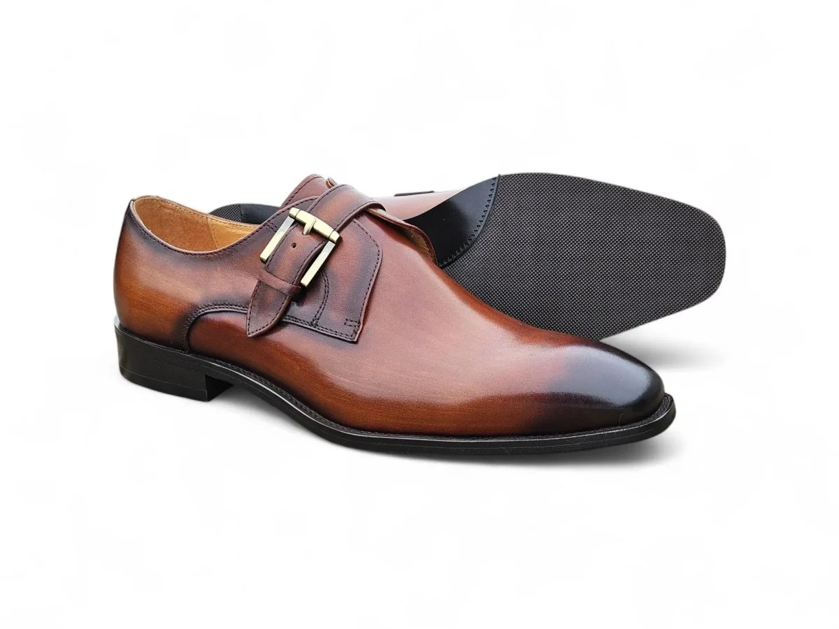 Carrucci Shoes Versatile Fashion Single Monk Strap Loafer Calf Leather KS509-12 - Image 2