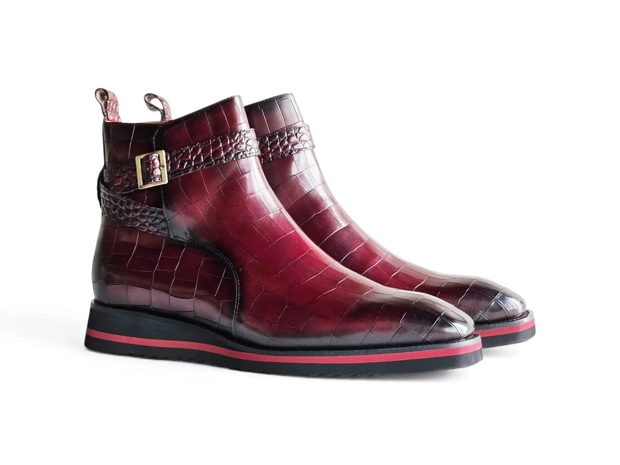Carrucci Shoes Vesper Cross Strap Buckle Boot Men's Calfskin Leather KB517-01E