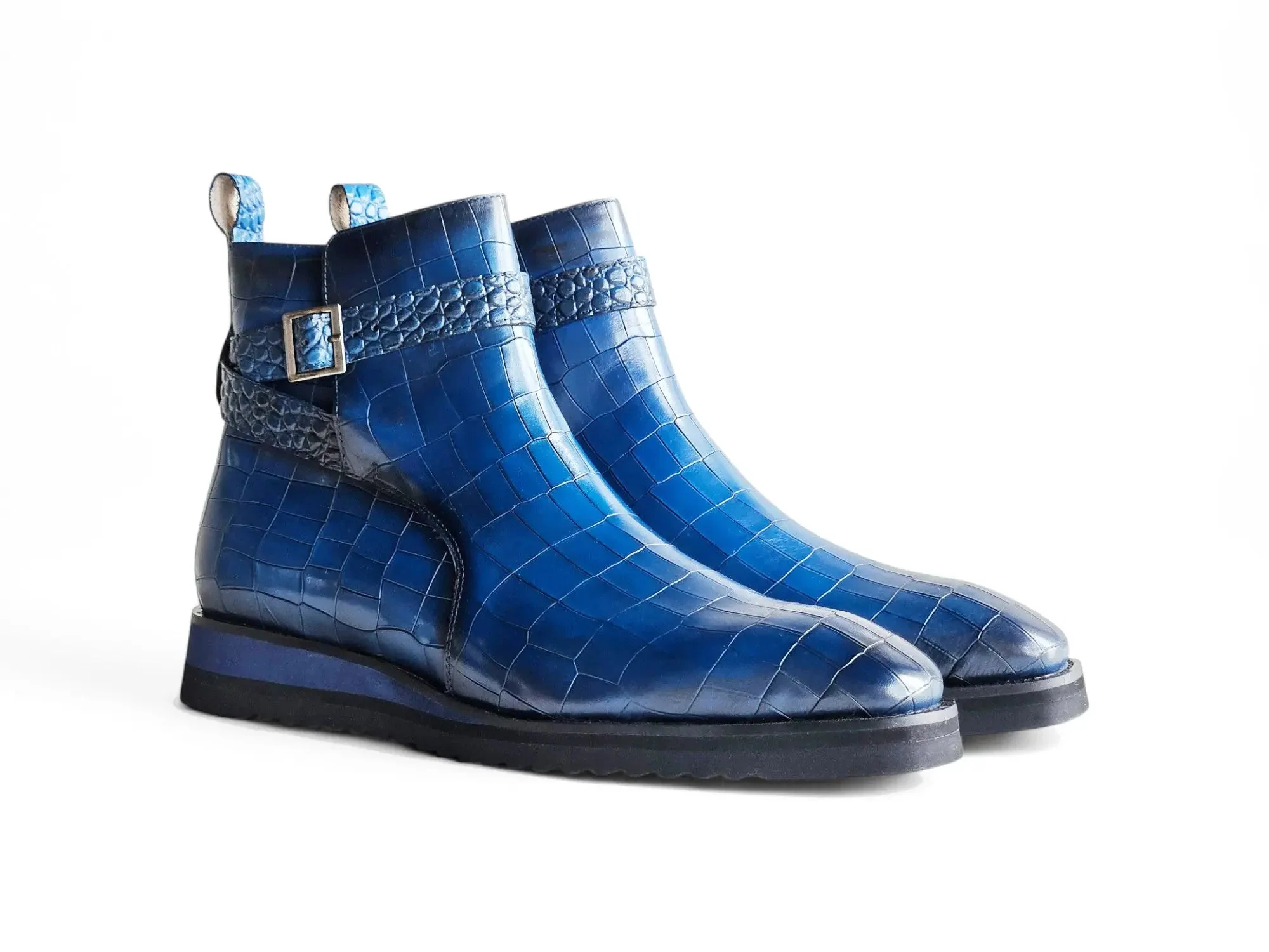 Carrucci Shoes Vesper Cross Strap Buckle Boot Men's Calfskin Leather KB517-01E - Image 10