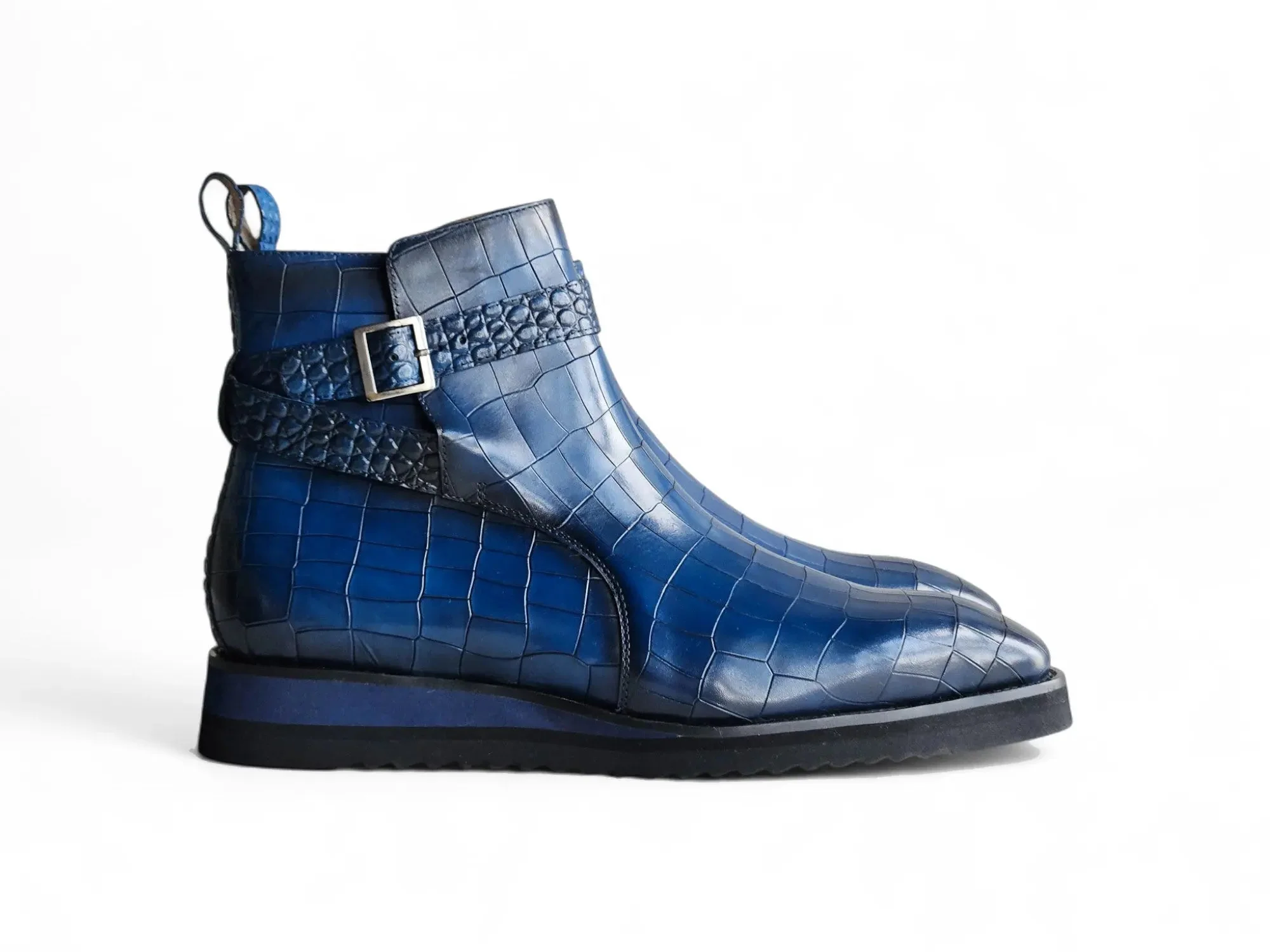 Carrucci Shoes Vesper Cross Strap Buckle Boot Men's Calfskin Leather KB517-01E - Image 11
