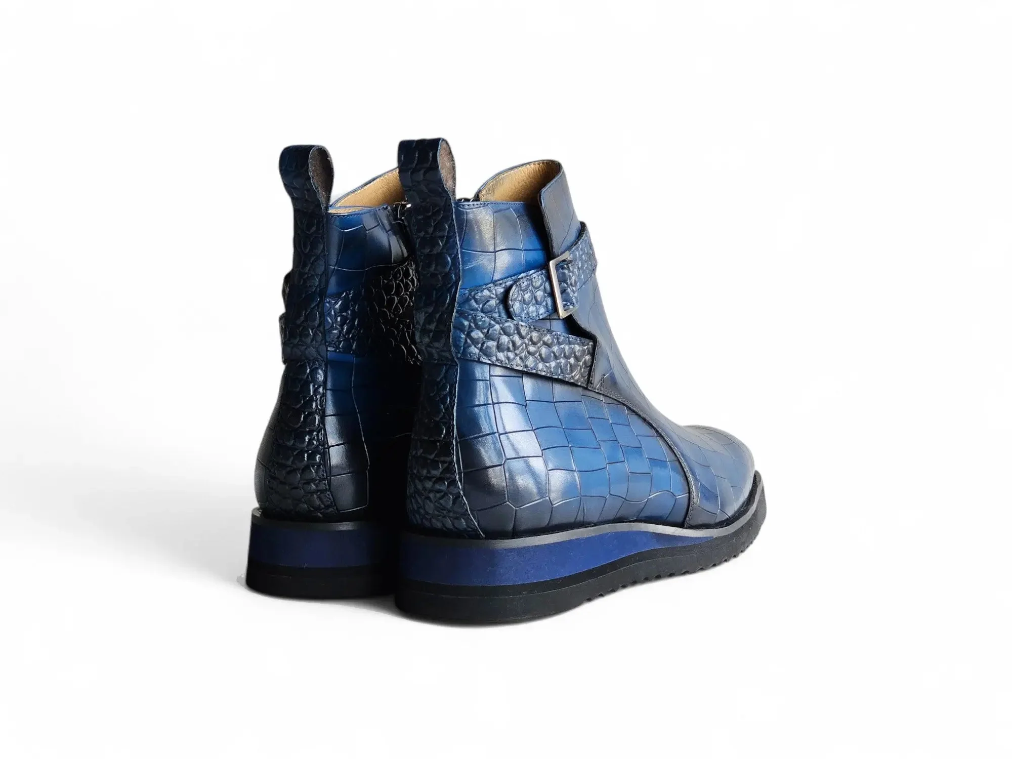 Carrucci Shoes Vesper Cross Strap Buckle Boot Men's Calfskin Leather KB517-01E - Image 12