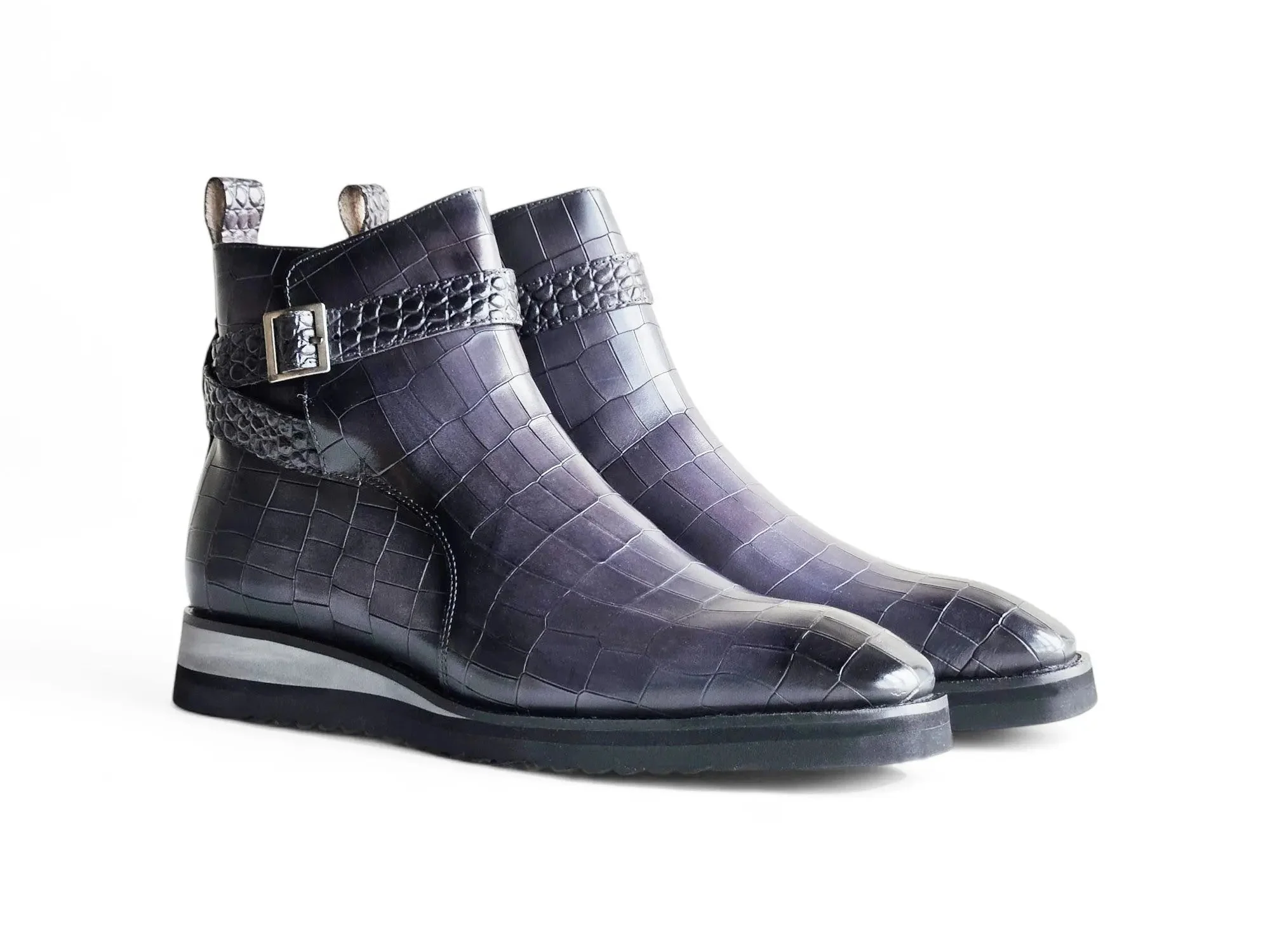 Carrucci Shoes Vesper Cross Strap Buckle Boot Men's Calfskin Leather KB517-01E - Image 13
