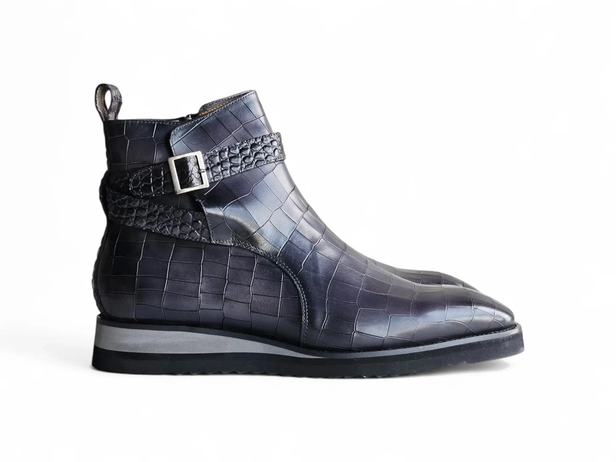Carrucci Shoes Vesper Cross Strap Buckle Boot Men's Calfskin Leather KB517-01E - Image 14
