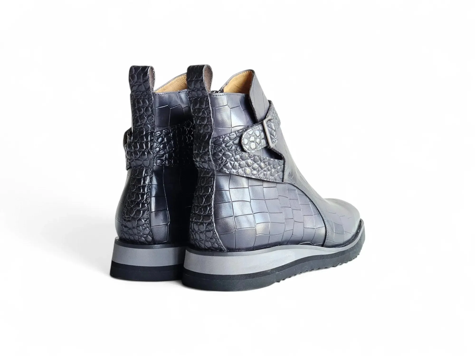 Carrucci Shoes Vesper Cross Strap Buckle Boot Men's Calfskin Leather KB517-01E - Image 15