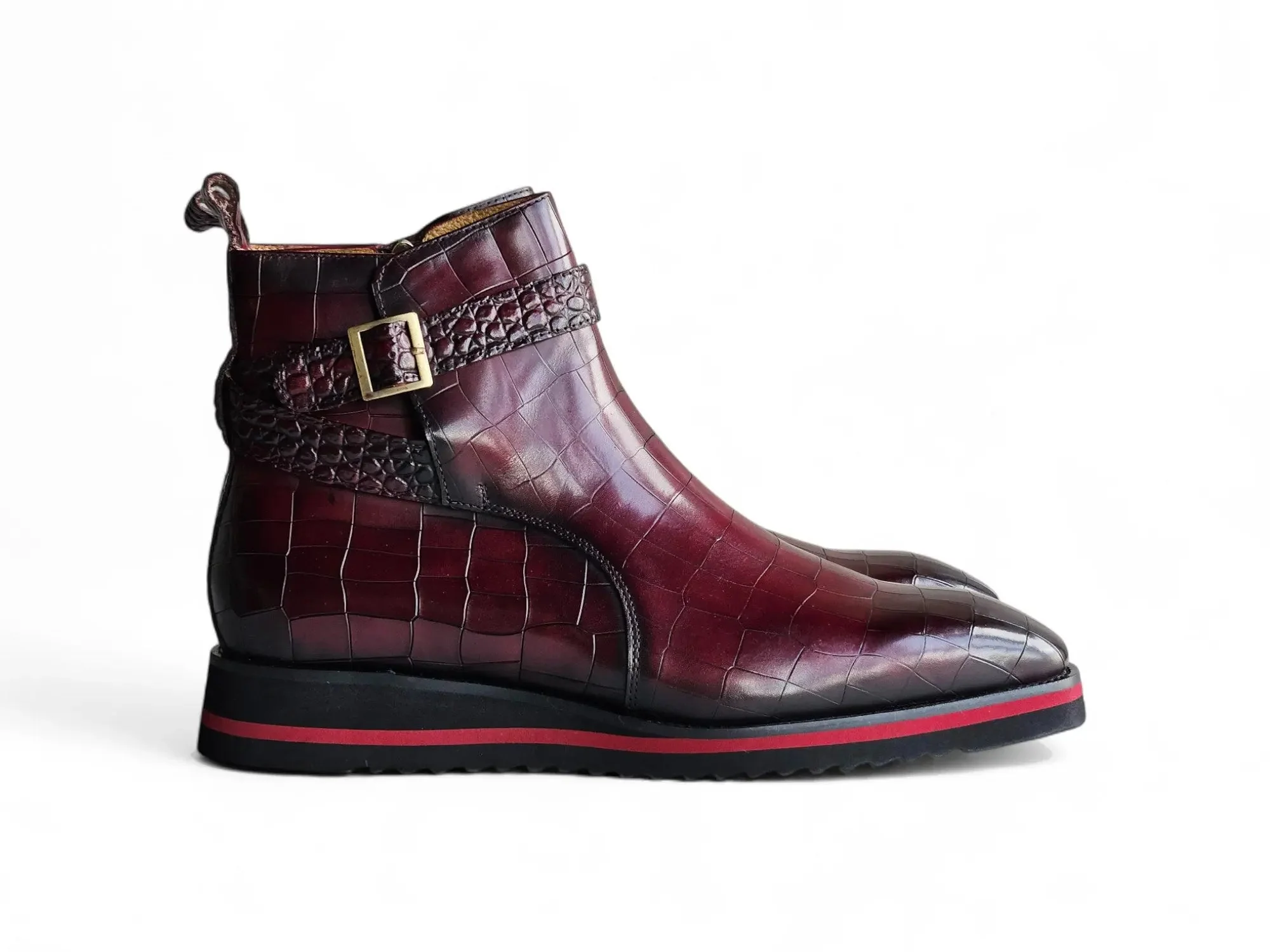 Carrucci Shoes Vesper Cross Strap Buckle Boot Men's Calfskin Leather KB517-01E - Image 2