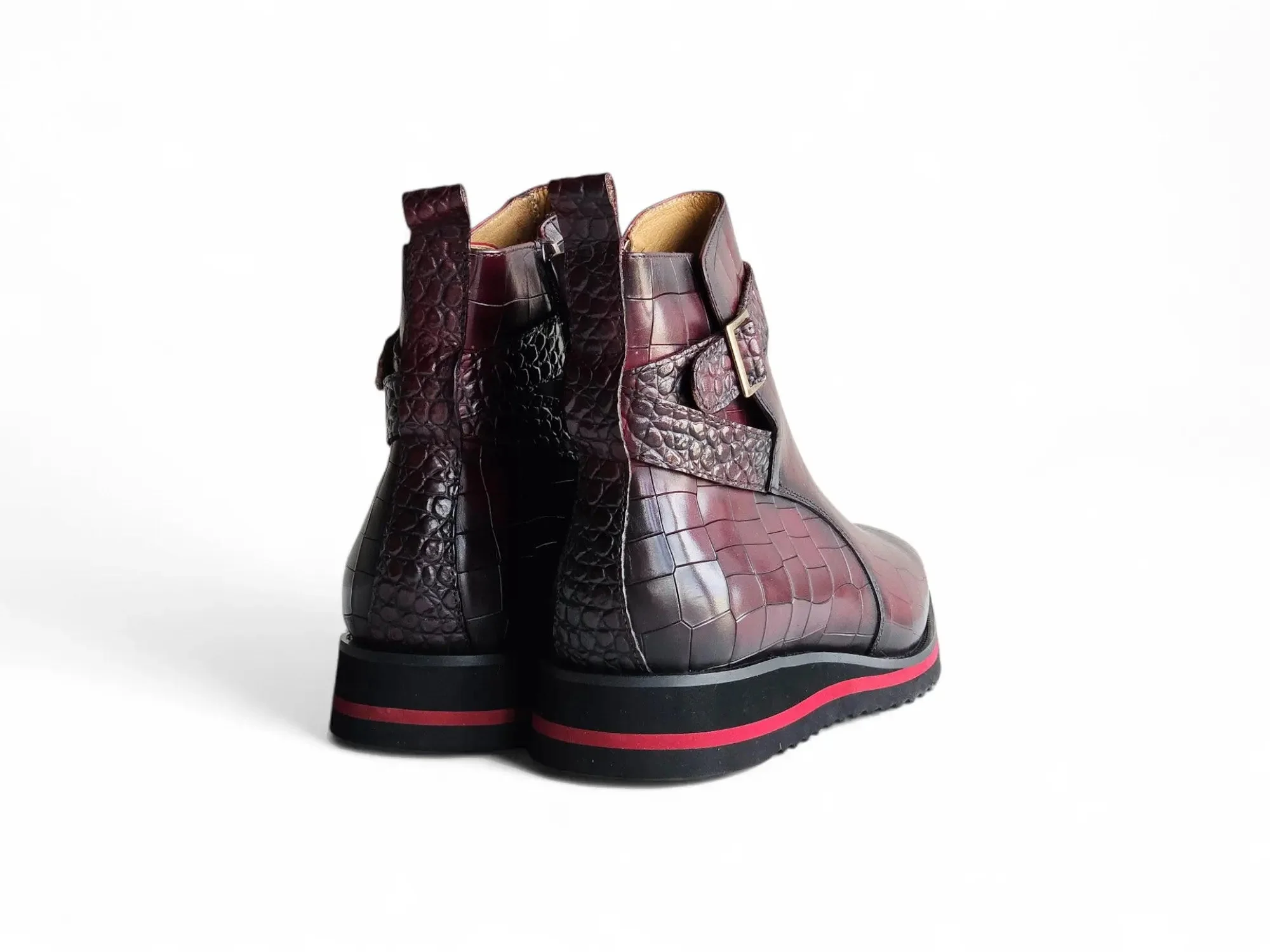 Carrucci Shoes Vesper Cross Strap Buckle Boot Men's Calfskin Leather KB517-01E - Image 3
