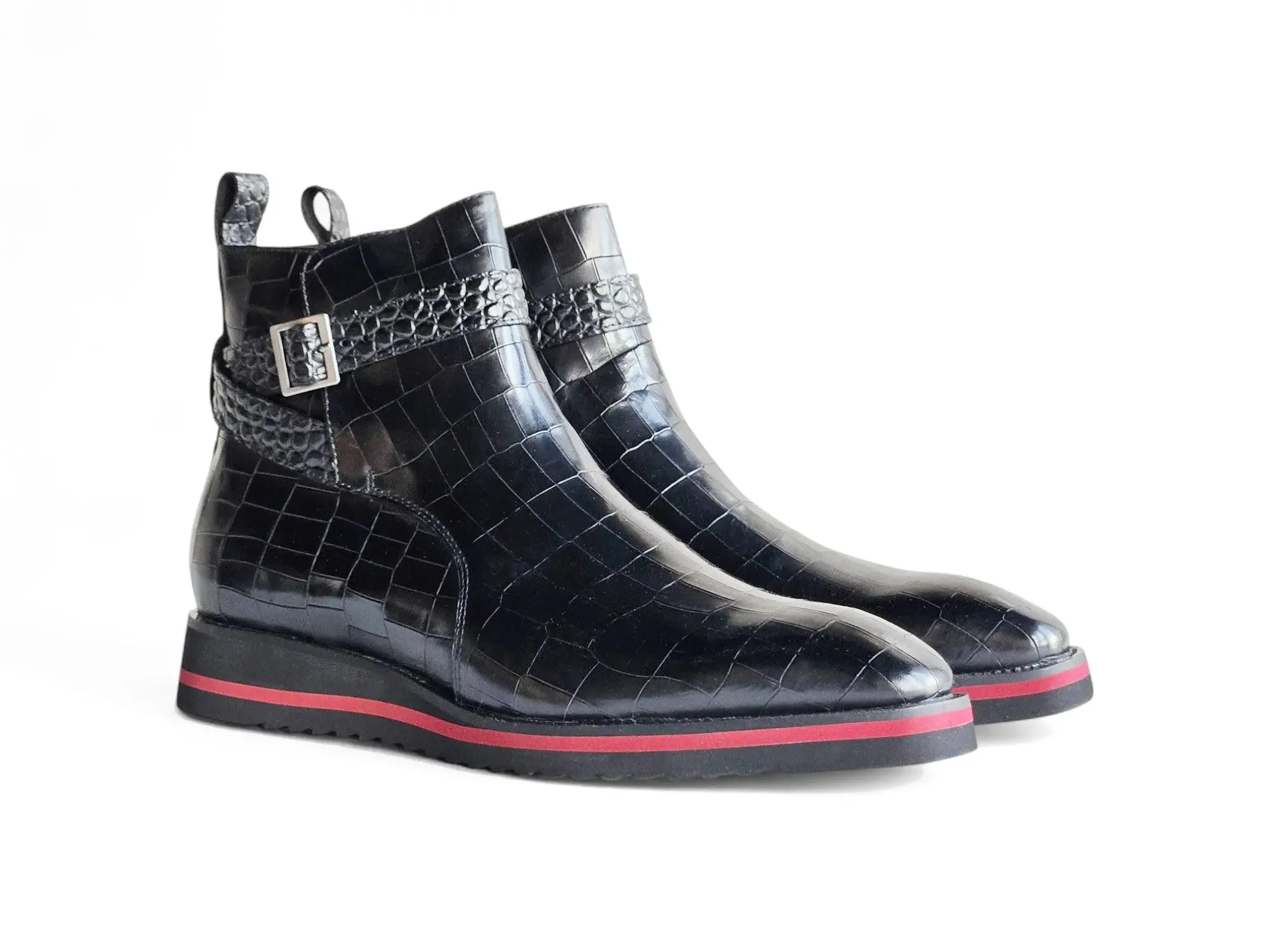 Carrucci Shoes Vesper Cross Strap Buckle Boot Men's Calfskin Leather KB517-01E - Image 4