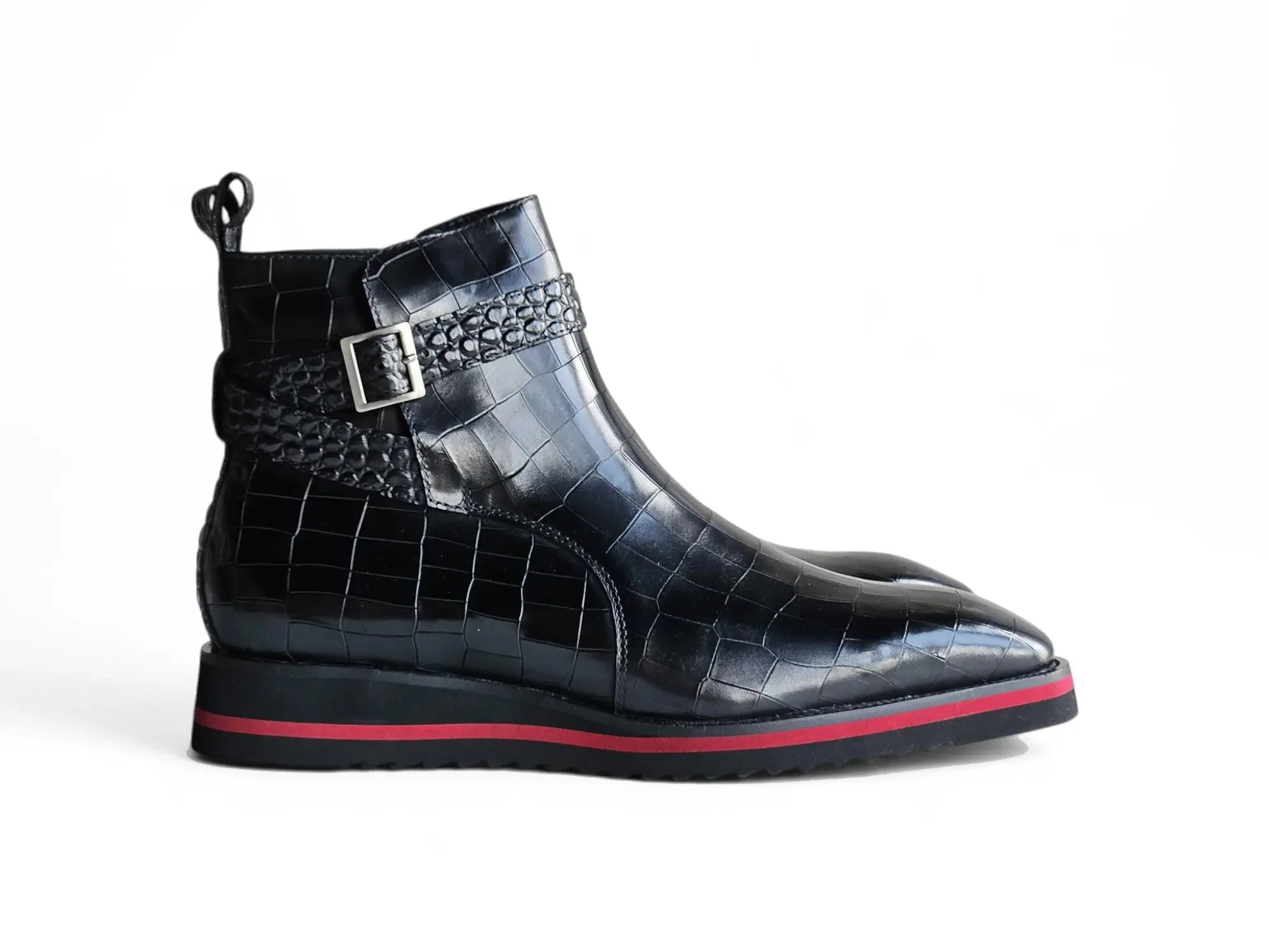 Carrucci Shoes Vesper Cross Strap Buckle Boot Men's Calfskin Leather KB517-01E - Image 5