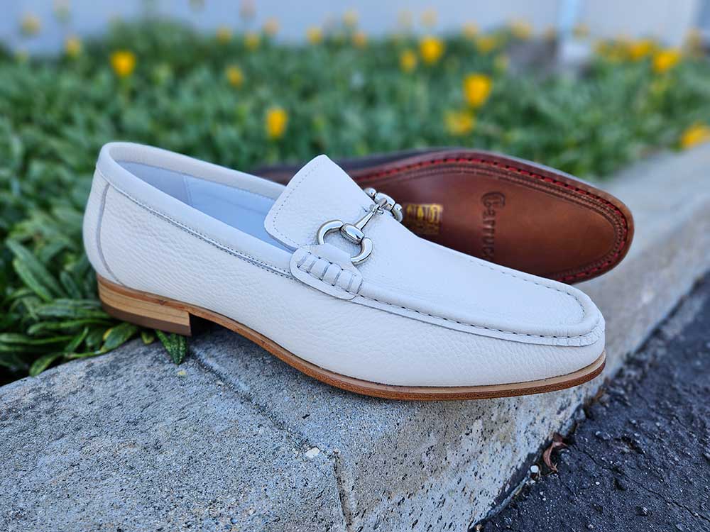 Carrucci Shoes Victor Horsebit Loafer Pebble Grain Leather KL201-01 - Image 13