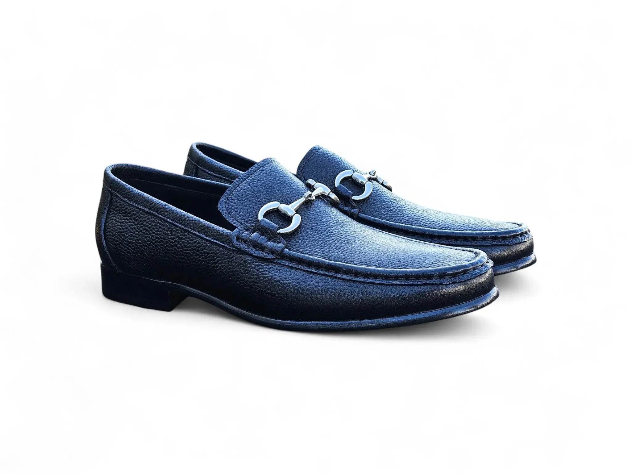 Carrucci Shoes Victor Horsebit Loafer Pebble Grain Leather KL201-01 - Image 14