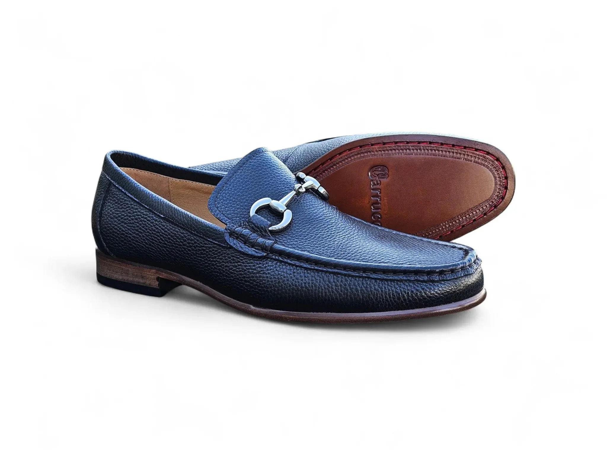 Carrucci Shoes Victor Horsebit Loafer Pebble Grain Leather KL201-01 - Image 18