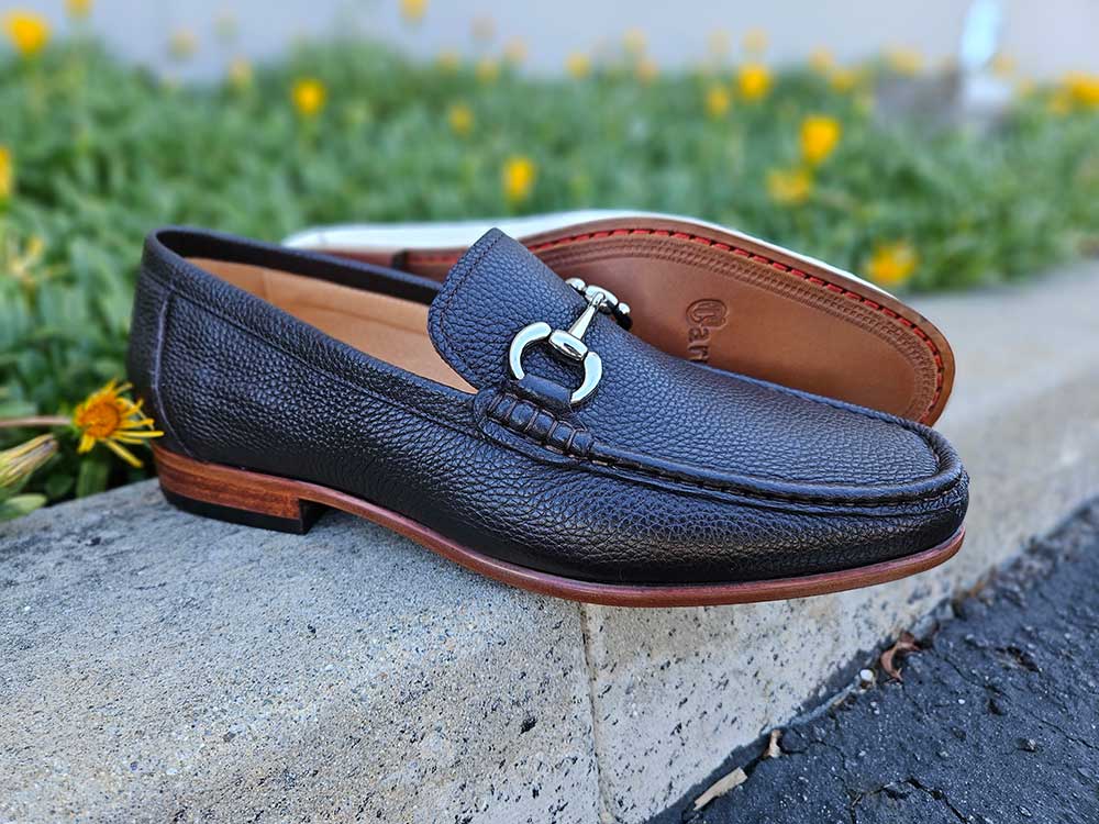 Carrucci Shoes Victor Horsebit Loafer Pebble Grain Leather KL201-01 - Image 20