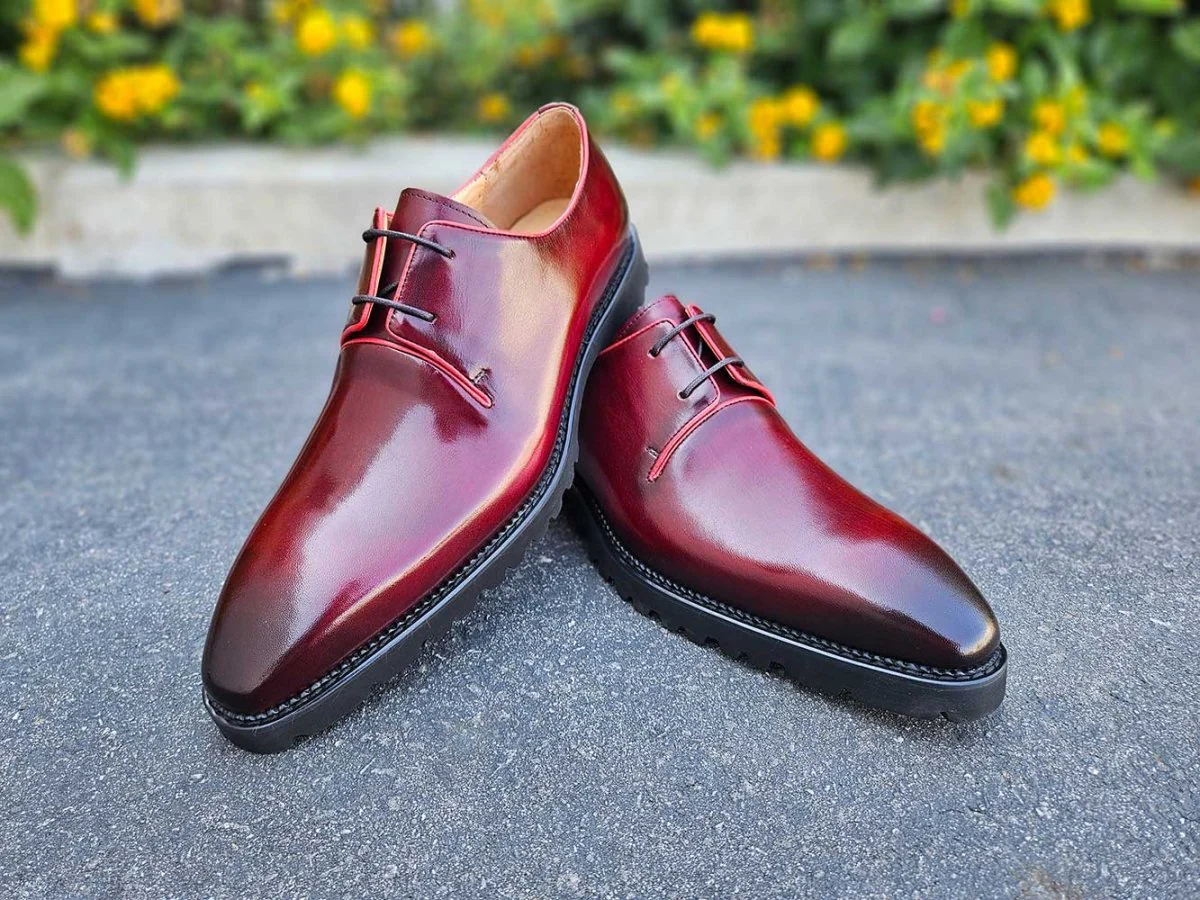 Carrucci Shoes Whole Cut Derby With Lug Sole Lightweight KS480-101 - Image 2