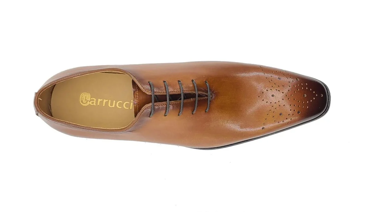 Carrucci Shoes Wholecut Calf Oxford Men's Leather KS503-36 - Image 14
