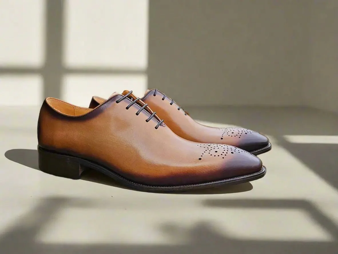 Carrucci Shoes Wholecut Calf Oxford Men's Leather KS503-36 - Image 15