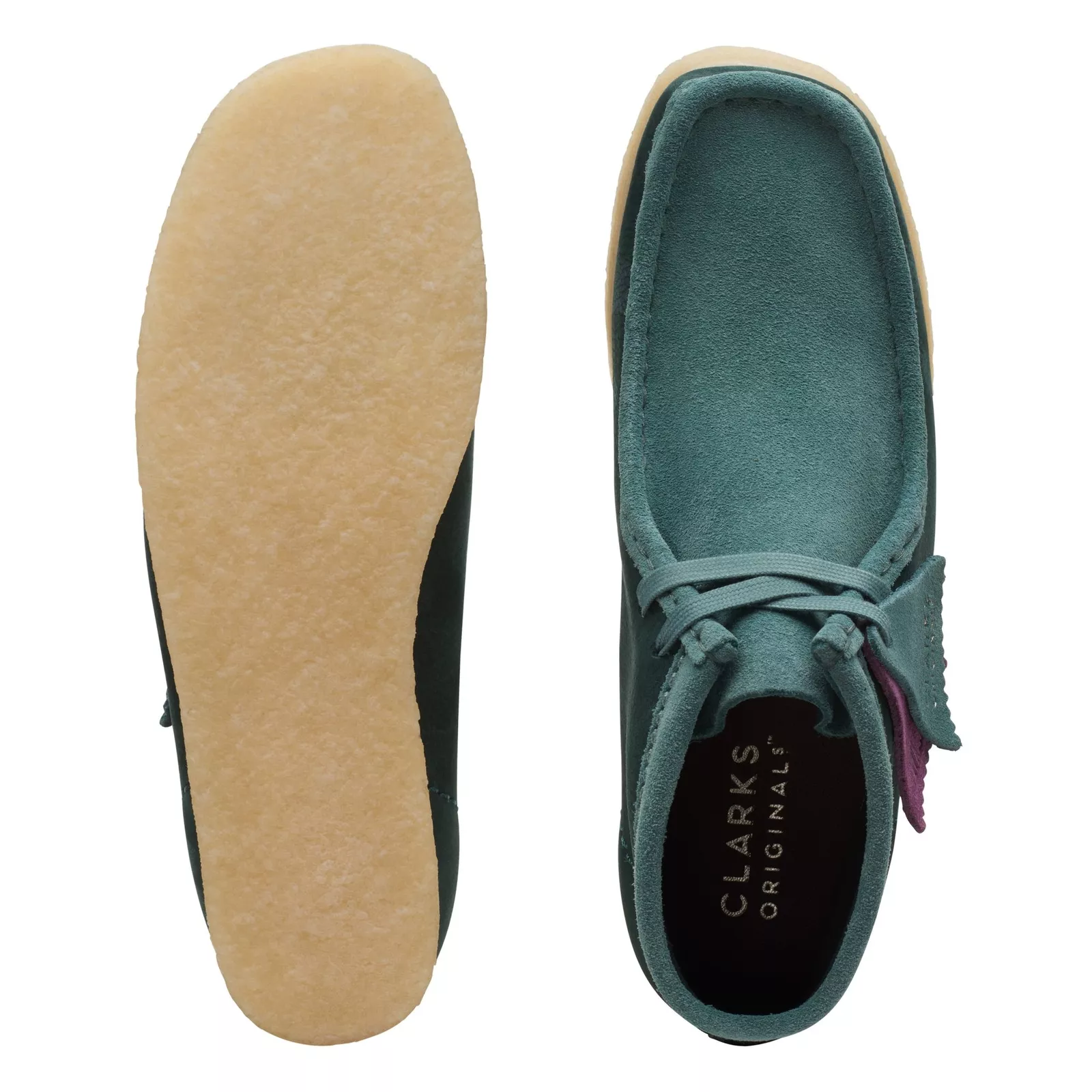 Clarks Originals Wallabee Boot Women’s Teal Combi Suede 26167942 - Image 4