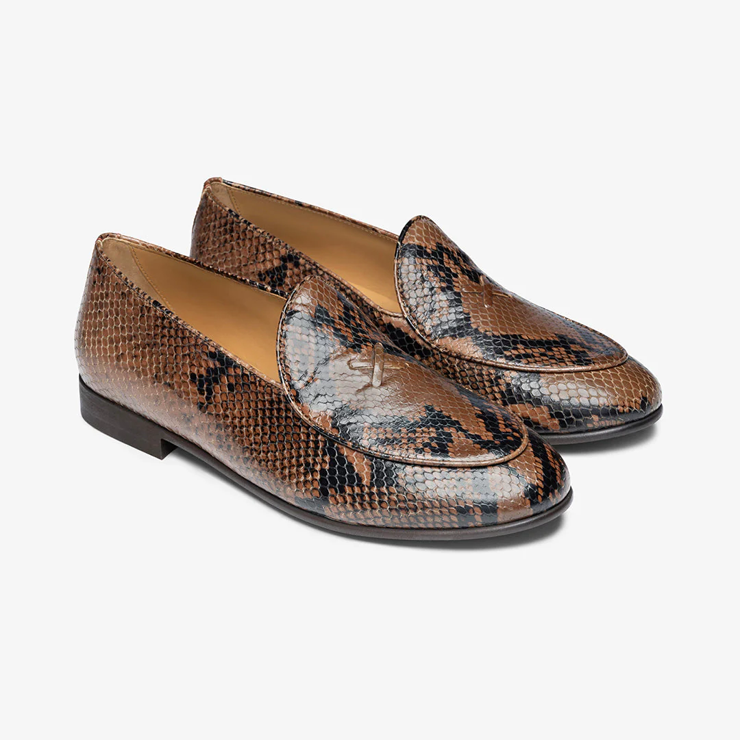 Del Toro Shoes Men's Brown Snakeskin Milano Loafer - Image 11