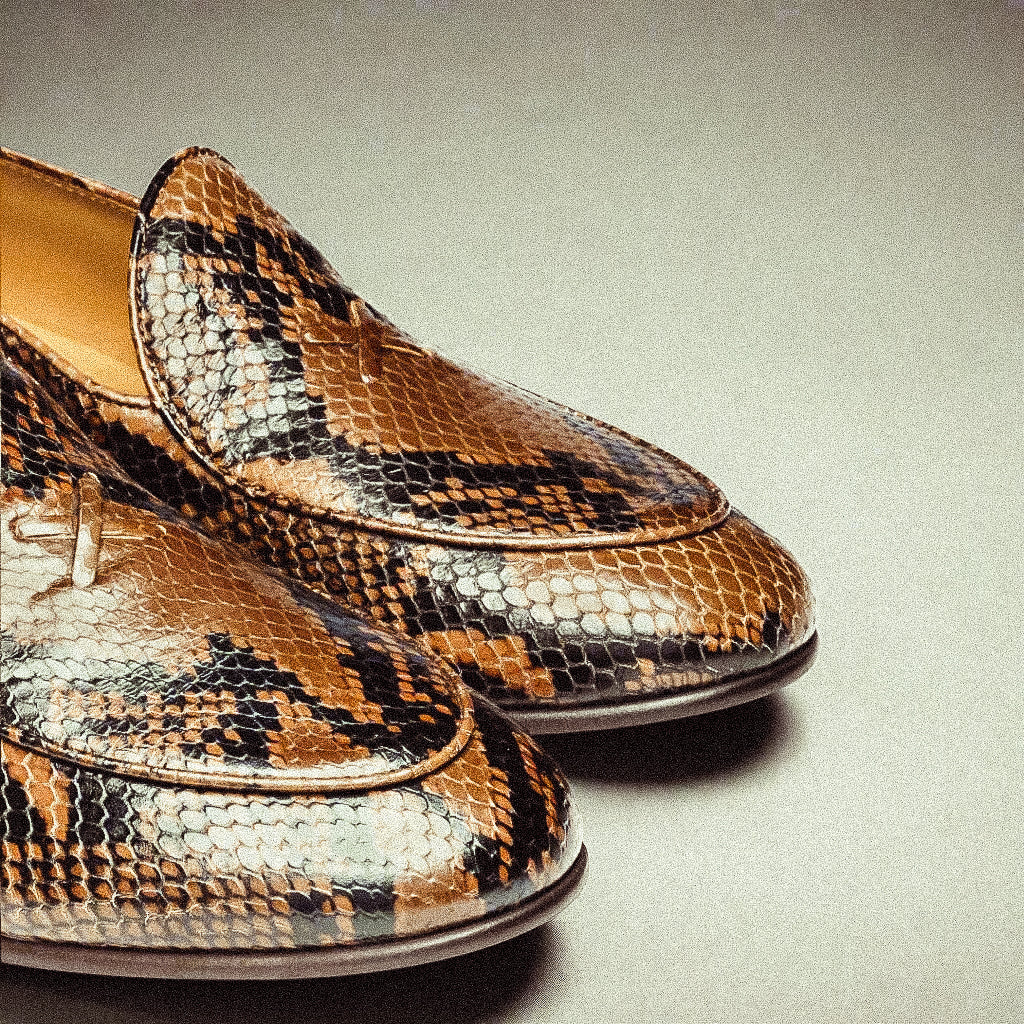 Del Toro Shoes Men's Brown Snakeskin Milano Loafer - Image 3